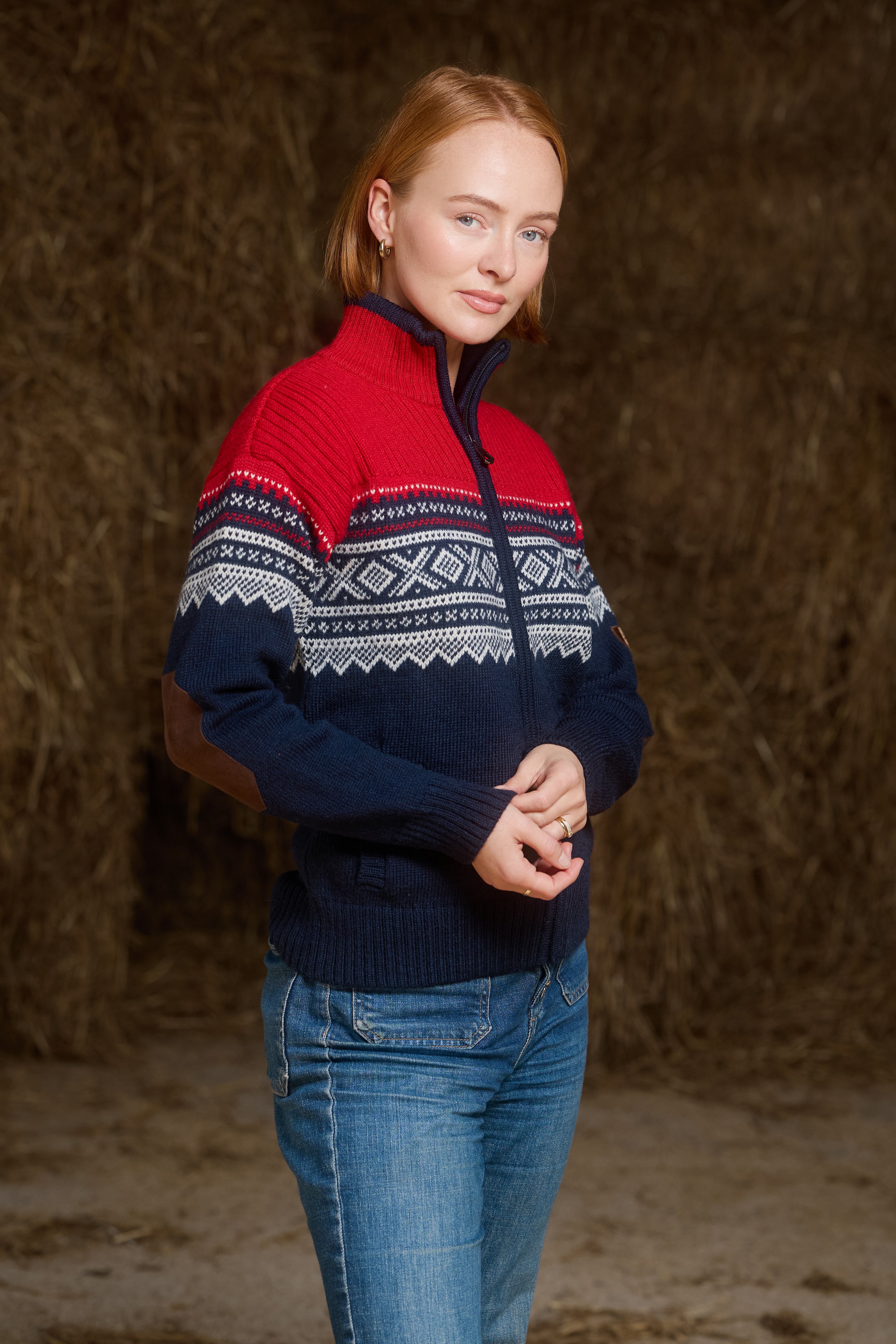 Marius by Bråtens Full zip slimfit Red