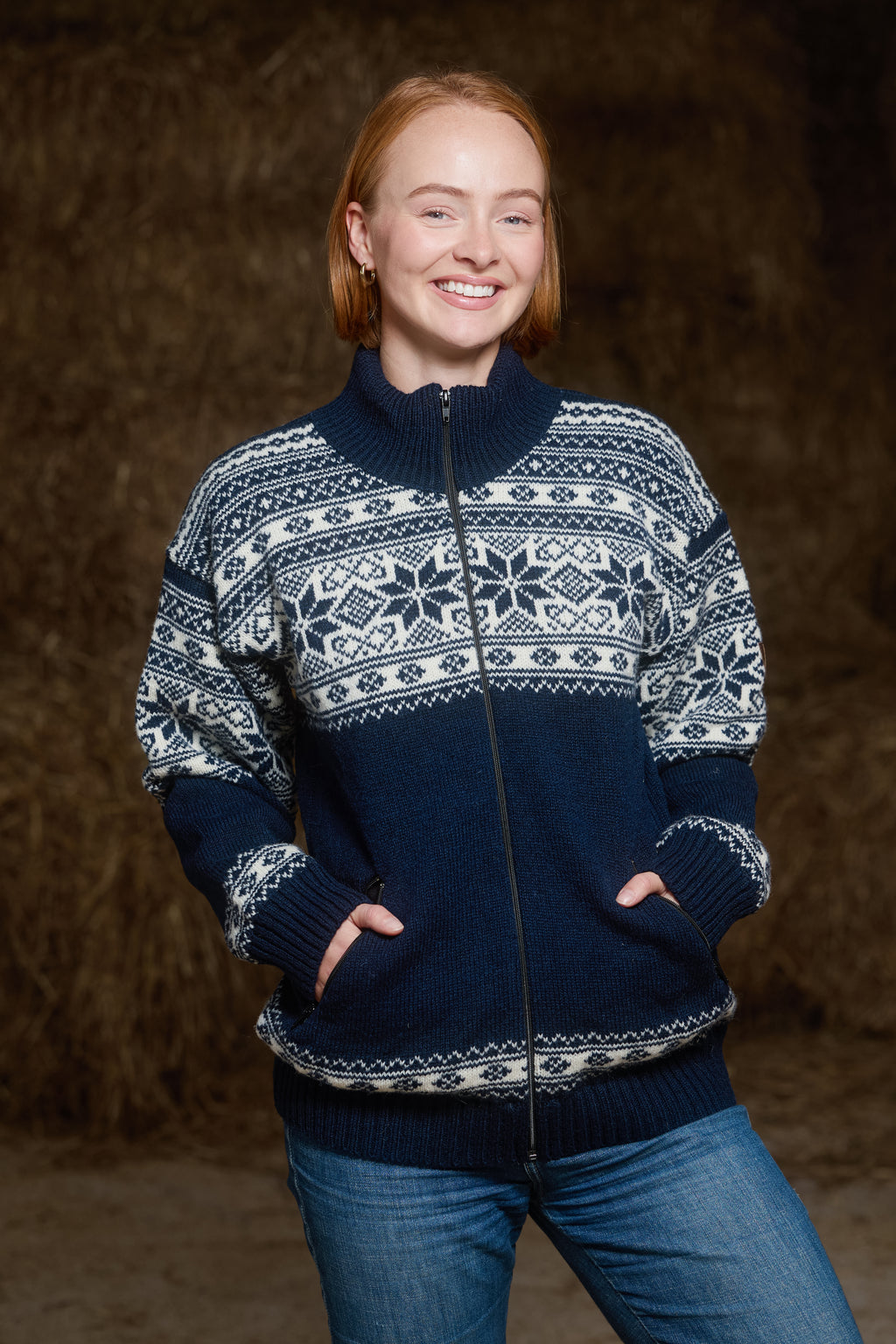 Snøstjerne full zip Navy