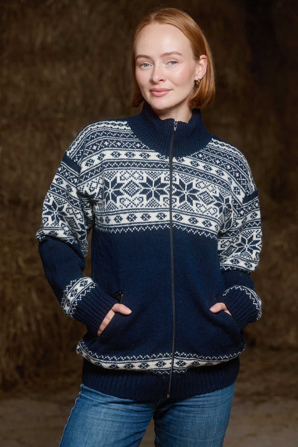 Snøstjerne full zip Navy