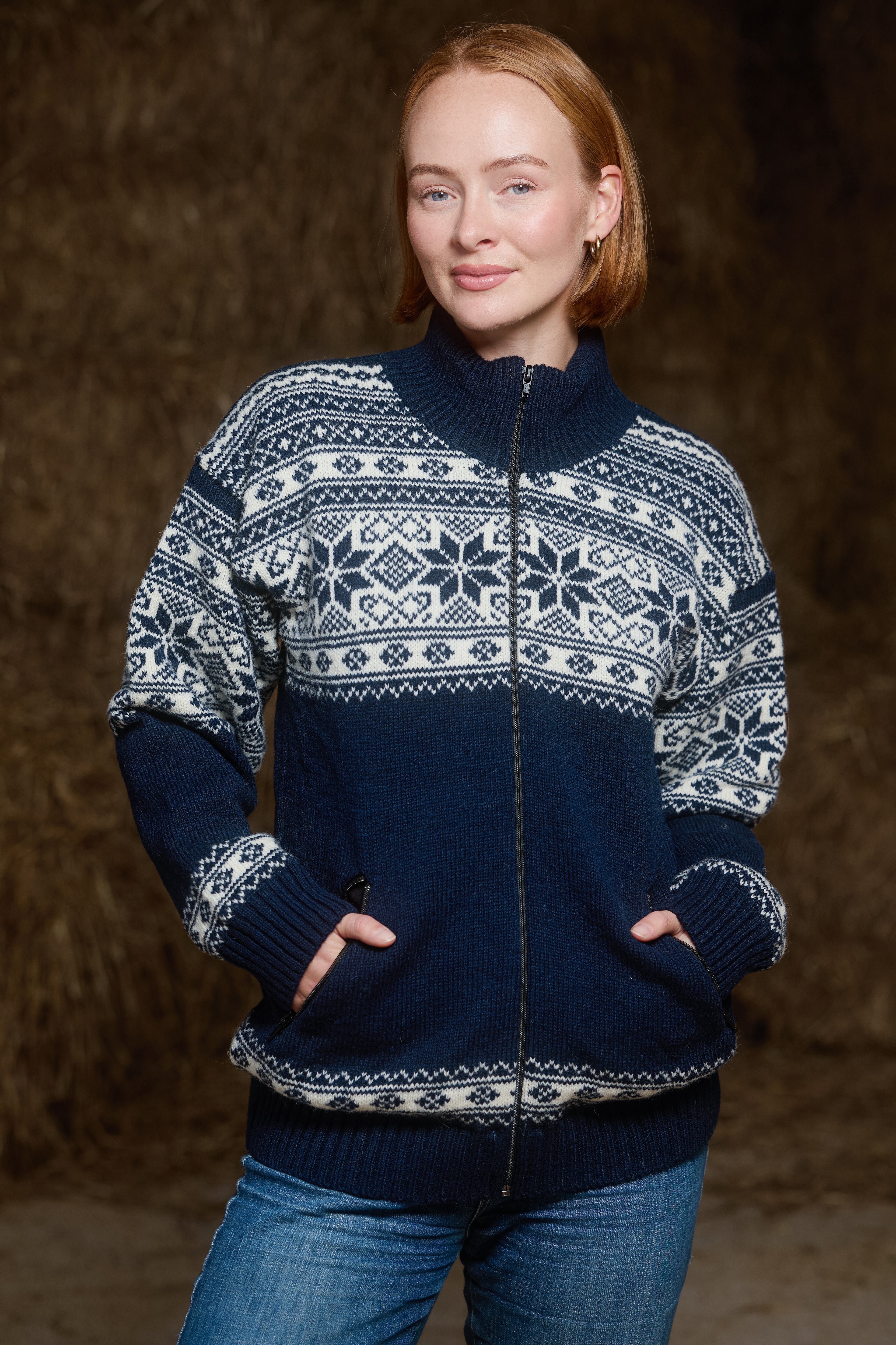 Snøstjerne full zip Navy