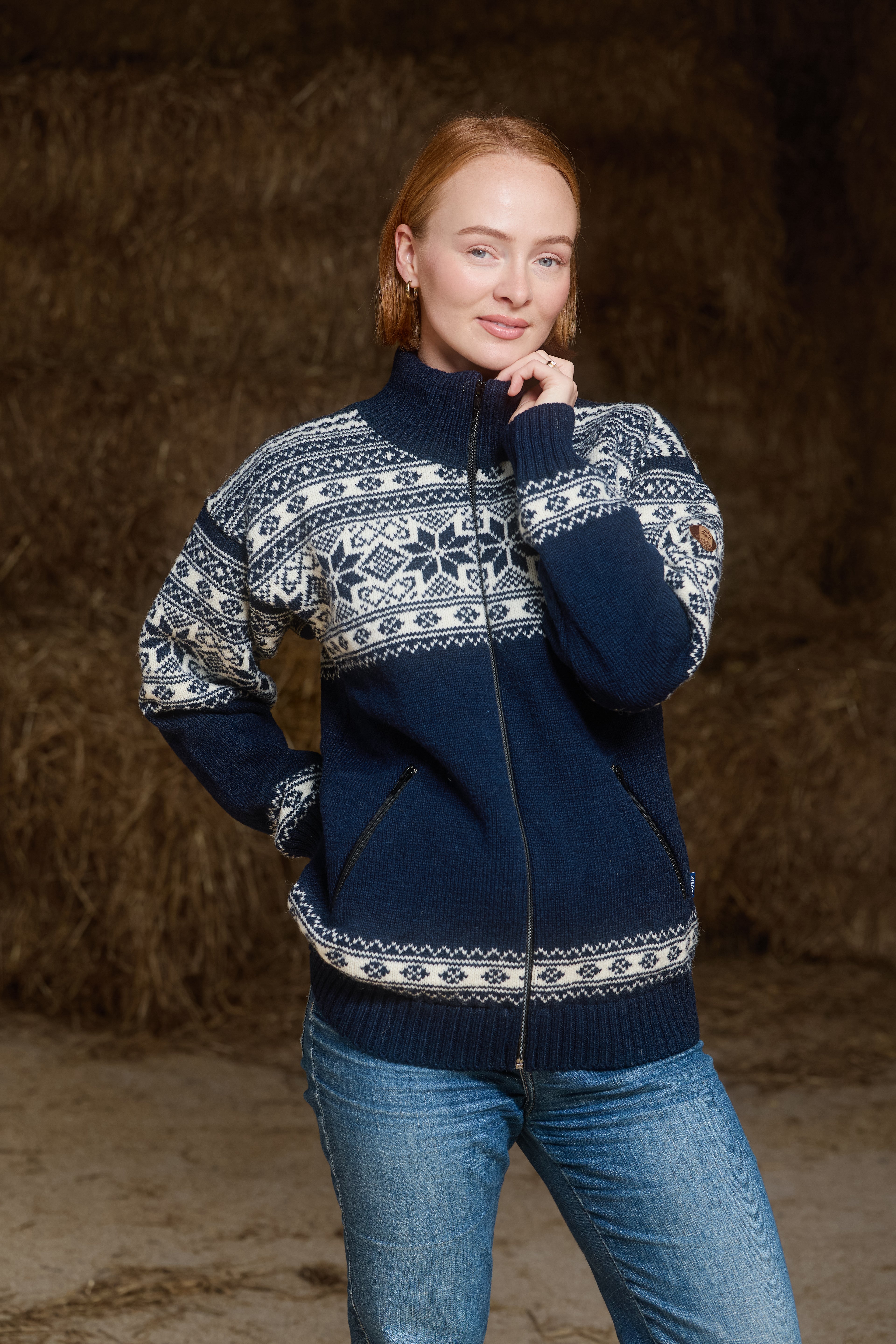 Snøstjerne full zip Navy