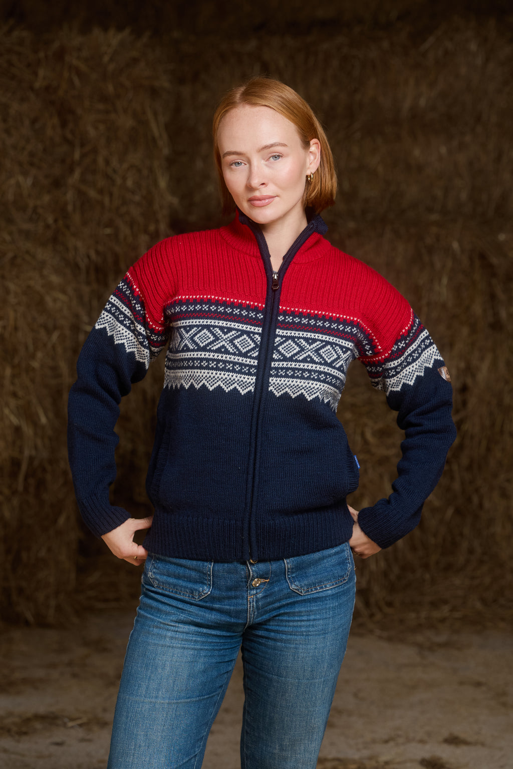 Marius by Bråtens Full zip slimfit Red