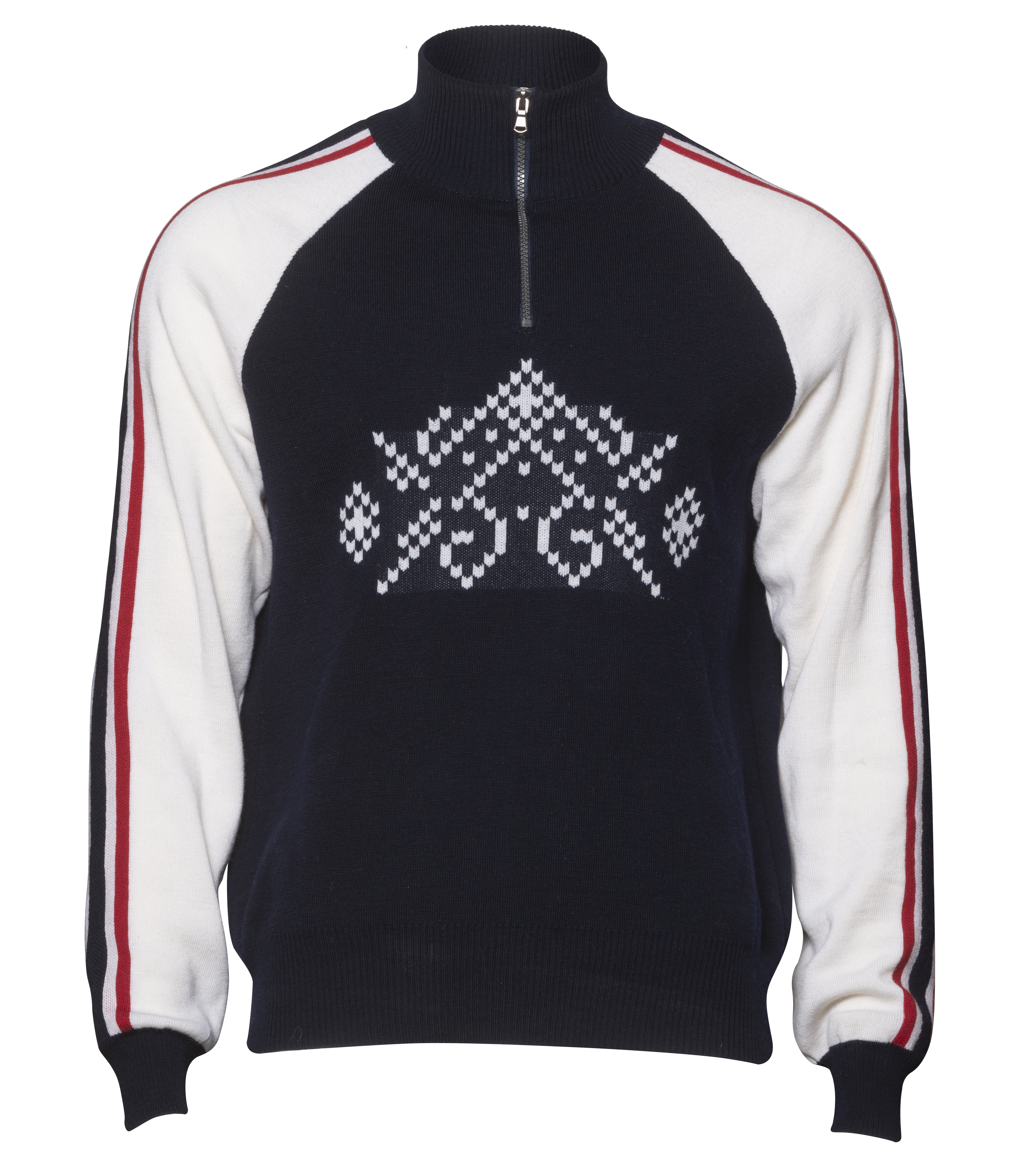 Numedal w/zip  - Navy/white/red